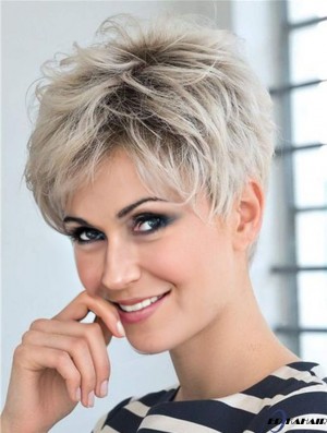 Synthetisches Haar Mit Pony Blonde Farbe Mit Capless
