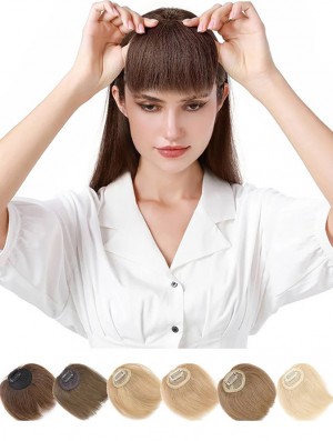 Clip in Haar Bangs 100% Menschliche Haar Extensions Clip auf Seite Fringe mit natürlichen flachen ordentlichen Bangs mit Tempeln für Frauen Einteiliges Haarteil