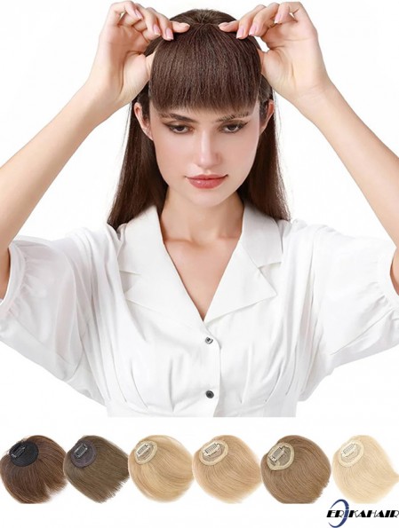 Clip in Haar Bangs 100% Menschliche Haar Extensions Clip auf Seite Fringe mit natürlichen flachen ordentlichen Bangs mit Tempeln für Frauen Einteiliges Haarteil