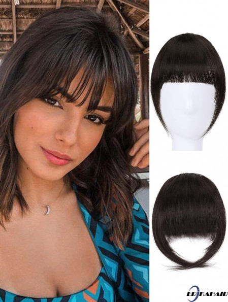 Menschliches Haar Clip in Bangs Echtes Menschliches Haar Extensions Clip in Französisch Bangs Fringe mit Tempeln Clip auf Fringe Bangs Haarteile für Frauen