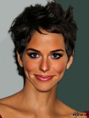 Kurze  Perücken mit Spitzenfront Boycuts Wavy Style Cropped Length