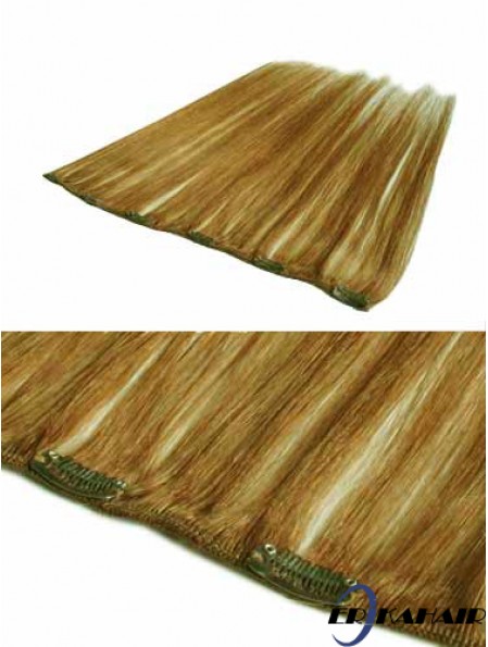 Rabatt Blonde Straight Remy Echthaar-Clip in Haarverlängerungen