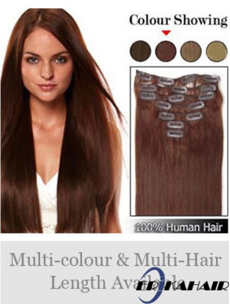 Frisuren Auburn Straight Remy Echthaarspange in Haarverlängerungen