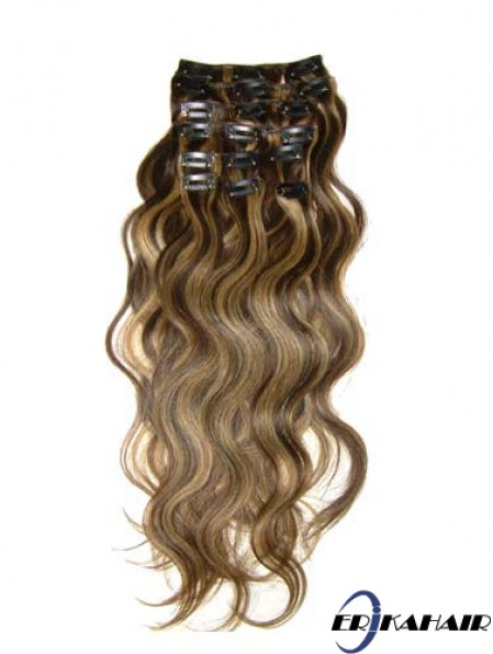 Clip In Haarverlängerungen mit Remy Wavy Style Brown Farbe