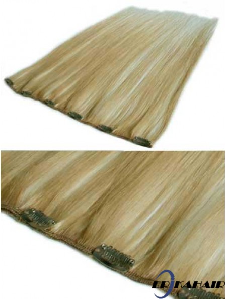 Sassy Blonde Straight Remy Echthaarspange In Haarverlängerungen