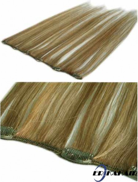 Erstaunliche blonde gerade gerade menschliche Haarspange in Haarverlängerungen