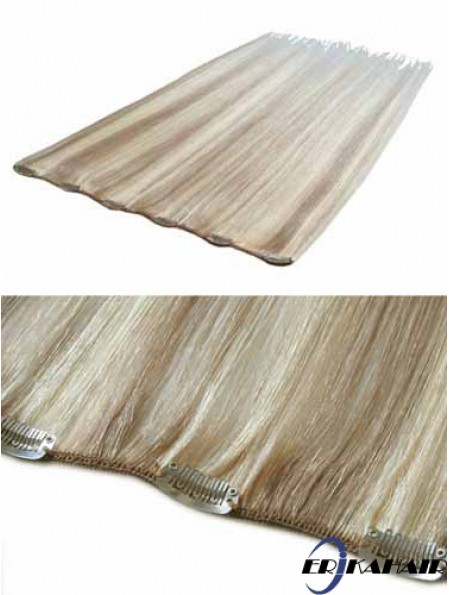 Praktische Blonde Straight Remy Echthaarspange in Haarverlängerungen