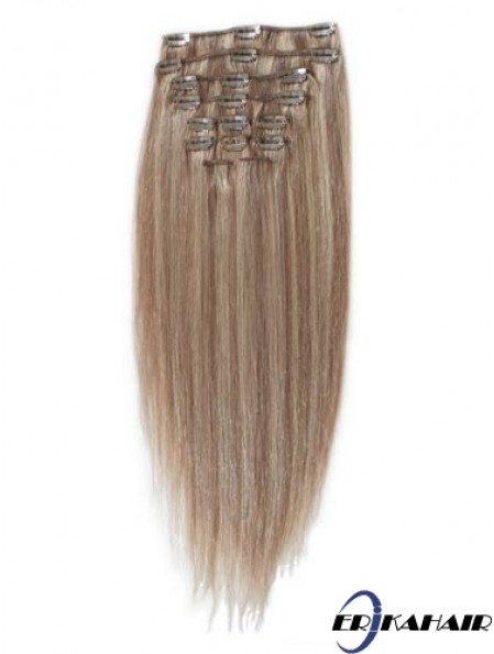 Great Blonde Straight Remy Echthaarspange in Haarverlängerungen