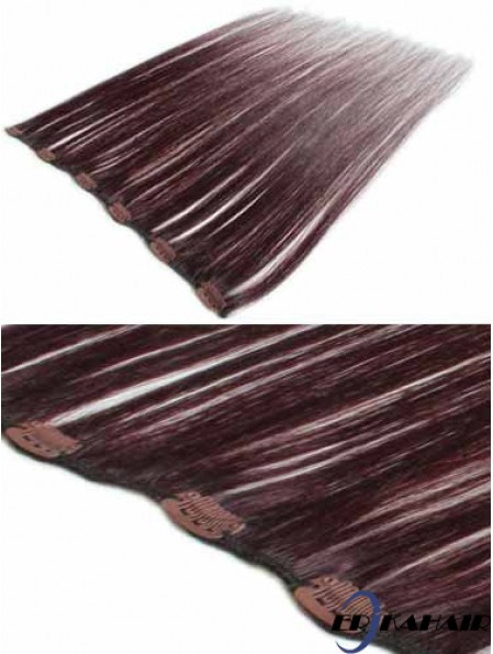 Weiche Auburn Straight Remy Echthaarspange in Haarverlängerungen
