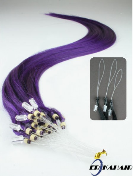 Natürliche schwarze gerade Micro Loop Ring Haarverlängerungen