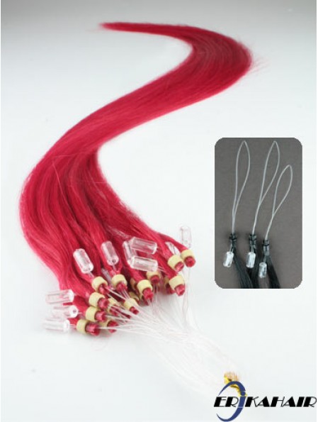 Fashion Red Straight Micro Loop Ring Haarverlängerungen