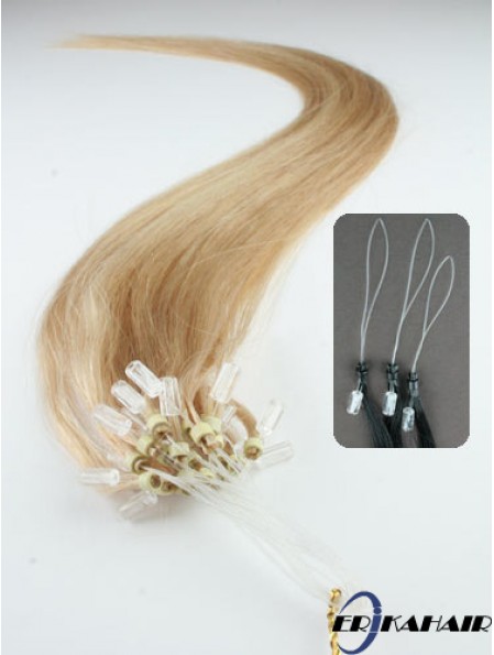Wunderschöne blonde gerade Micro Loop Ring Haarverlängerungen