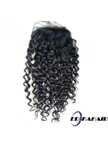 Spitzenverschlüsse Curly Style Schwarze Farbe Long Length With Remy