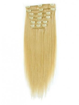 Geeignete Blonde Straight Remy Echthaarspange in Haarverlängerungen