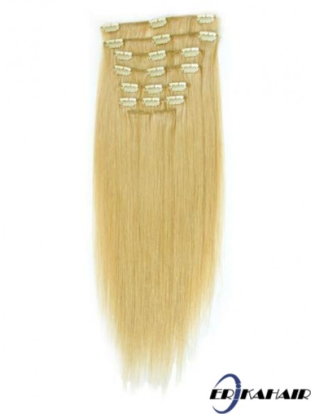 Geeignete Blonde Straight Remy Echthaarspange in Haarverlängerungen