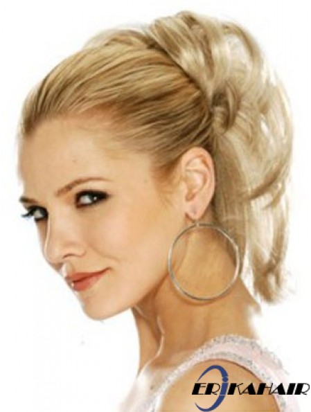 Haarteile Clip In Blonde Farbe Geraden Stil Mit Synthetik