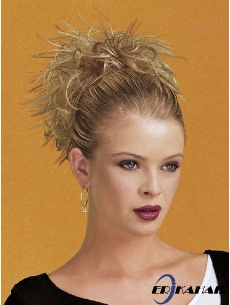 Clip On Haarteile Kurz Länge Blonde Farbe Straight Style
