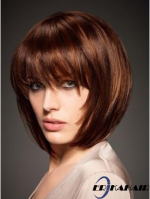 Echthaar Straight Style Kinn Länge Bobs Cut