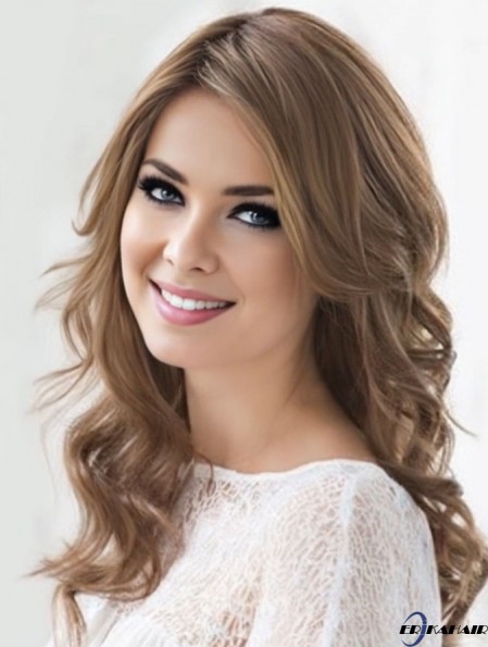 Trendy Brown Long Wavy Layered Echthaar Perücken