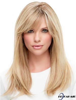 Blonde Perücke Echthaar Langhaarperücken