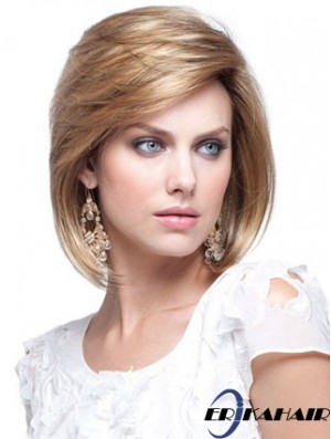 Menschenhaar Bob Perücken Kinn Länge Capless Blonde Farbe Bobs Cut