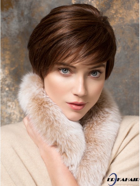 Kurze gerade Boycuts Auburn Designed 100% handgebundene Perücken