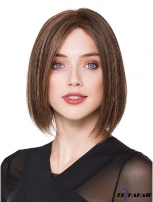Bob Echthaar Perücken Braun Farbe Kinn Länge Bobs Cut
