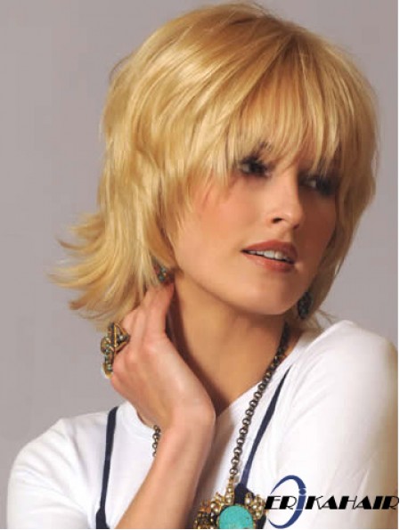 klassische Blonde Shag-Perücke aus Echthaar
