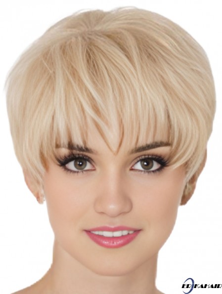 Echthaar Mono Topper Mit Monofilament Boycuts Kurzer Länge Gerader Stil