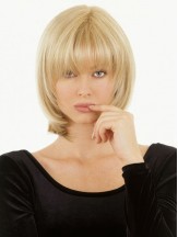 Blonder Echthaar-Topper mit Pony