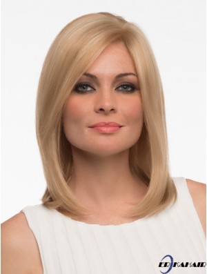Glattes menschliches Haar Straight Style Schulterlang Blonde Farbe