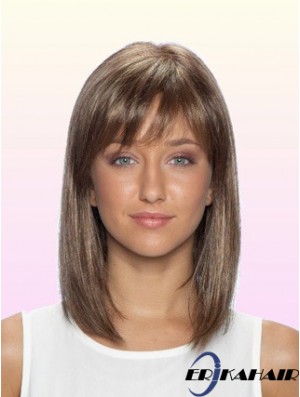 100% leimlose Echthaar Lace Front Perücken mit Pony Stright Style