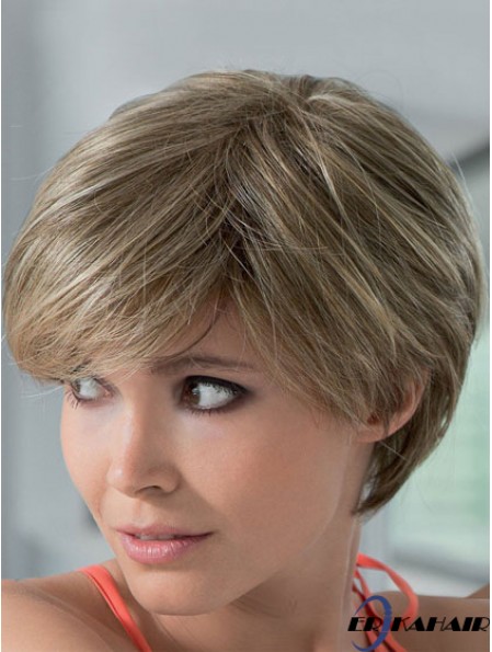Mono Echthaar Perücken mit Spitze vorne kurze Länge Boycuts