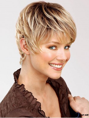 Kurze Blonde Echthaarperücken