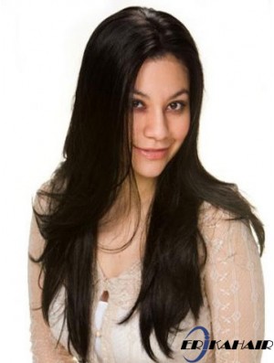 Echthaar Mono Top Perücken UK Mit Lace Front Straight Style