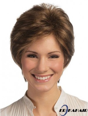 Lace Front Monofilament Echthaar Perücken Short Length Straight Style Boycuts