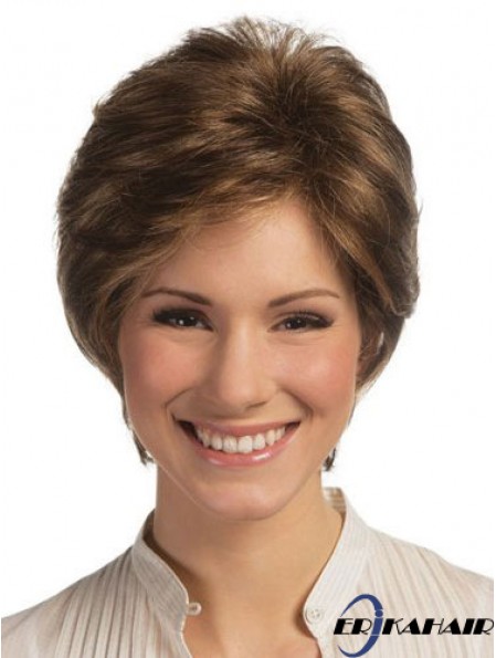 Lace Front Monofilament Echthaar Perücken Short Length Straight Style Boycuts