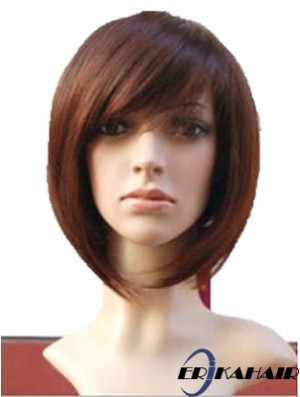 Auburn 10 Zoll gewellte kurze Remy Menschenhaar Monofilament Bob Perücken
