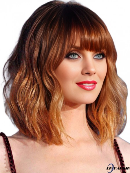 Cropped Wavy 100% handgebundenes jungfräuliches europäisches Menschenhaar Emma Stone Perücke