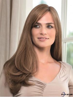 Günstige Monofilament Human Perücken UK mit Pony Straight Style