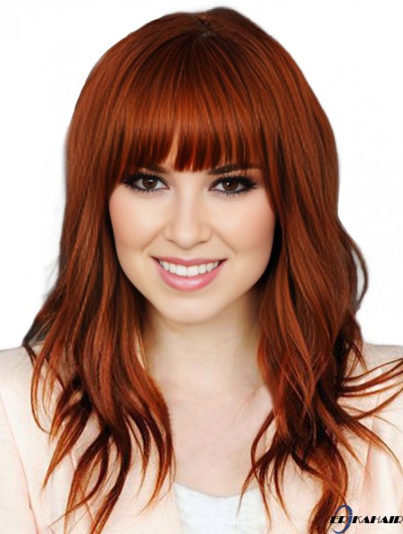 100 Prozent Echthaar Spitze Perücken mit Pony Full Lace Wavy Style