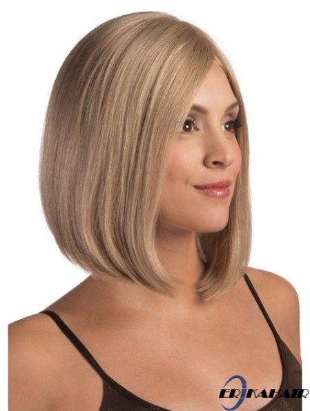 Spitze vorne Kinn Länge gerade blonde blonde modische Bob Perücken