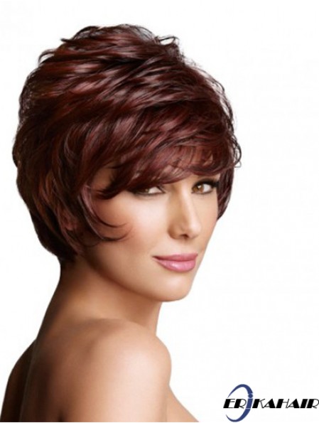 Monofilament Wavy Layered Short 7 Zoll Exquisite Perücken