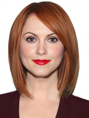 Menschliche volle Spitze  Perücken Bobs Cut Cropped Color Schulterlänge