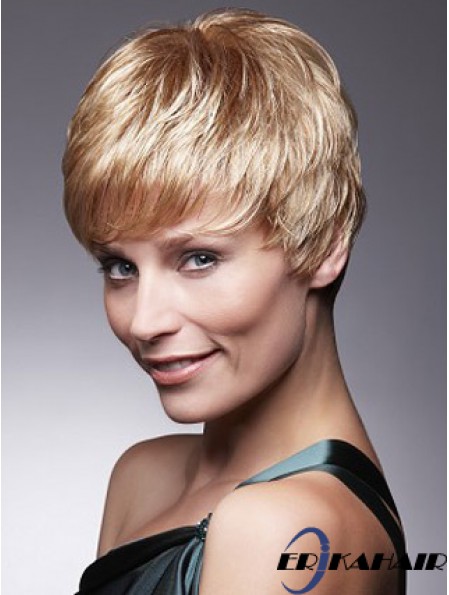 Kurze Blonde Perücke Mit Capless Remy Cropped Length Boycuts