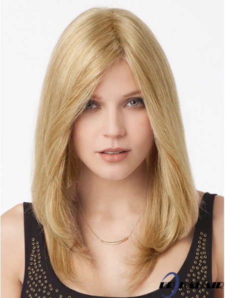 Blonde lange große gerade ohne Pony Spitze Perücken