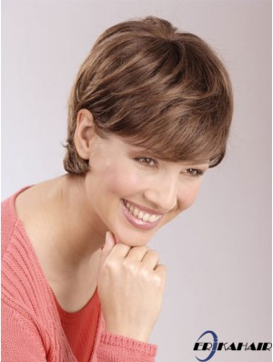 Rabatt 6 Zoll Auburn Cropped Boycuts Straight Lace Perücken