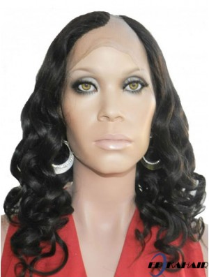 18 Zoll Lace Front Curly Black Perfekte U-Teil Perücken