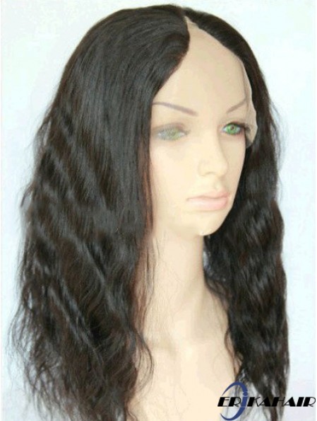 16 Zoll Lace Front Wavy Black Geeignete U-Teil Perücken