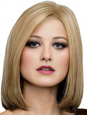 Gerade Kinnlänge Blond 12 Zoll Spitze Front Flexibilität Bob Perücken